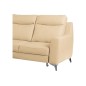 Canapé d'angle convertible en cuir italien de luxe 5/6 places GIANNI avec coffre, beige, angle gauche