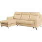 Canapé d'angle convertible en cuir italien de luxe 5/6 places GIANNI avec coffre, beige, angle gauche