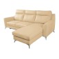 Canapé d'angle convertible en cuir italien de luxe 5/6 places GIANNI avec coffre, beige, angle droit
