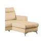 Canapé d'angle convertible en cuir italien de luxe 5/6 places GIANNI avec coffre, beige, angle droit