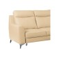 Canapé d'angle convertible en cuir italien de luxe 5/6 places GIANNI avec coffre, beige, angle droit