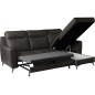 Canapé d'angle convertible en cuir italien de luxe 5/6 places GIANNI avec coffre, chocolat, angle droit
