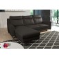 - Canapé d'angle convertible en cuir italien de luxe 5/6 places GIANNI avec coffre, chocolat, angle gauche