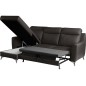 - Canapé d'angle convertible en cuir italien de luxe 5/6 places GIANNI avec coffre, chocolat, angle gauche