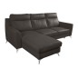 - Canapé d'angle convertible en cuir italien de luxe 5/6 places GIANNI avec coffre, chocolat, angle gauche
