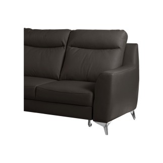 - Canapé d'angle convertible en cuir italien de luxe 5/6 places GIANNI avec coffre, chocolat, angle gauche