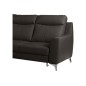 - Canapé d'angle convertible en cuir italien de luxe 5/6 places GIANNI avec coffre, chocolat, angle gauche