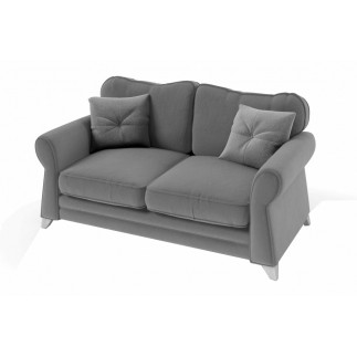 Canapé 2 places convertible en tissu de qualité TOMY, gris