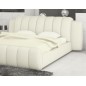 Lit design en cuir italien de luxe SPLENDIDE, ECRU, 140X190, avec sommier à lattes