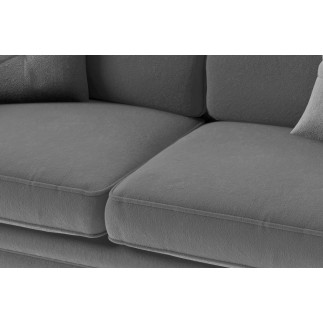 Canapé 2 places convertible en tissu de qualité TOMY, gris