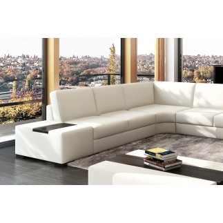 Canapé d'angle ALMERA en 100% cuir haut de gamme italien vachette Vénésetti. Tout cuir supérieur luxe (tour de caisse en cuir ég