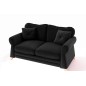 Canapé 2 places convertible en tissu de qualité TOMY, noir