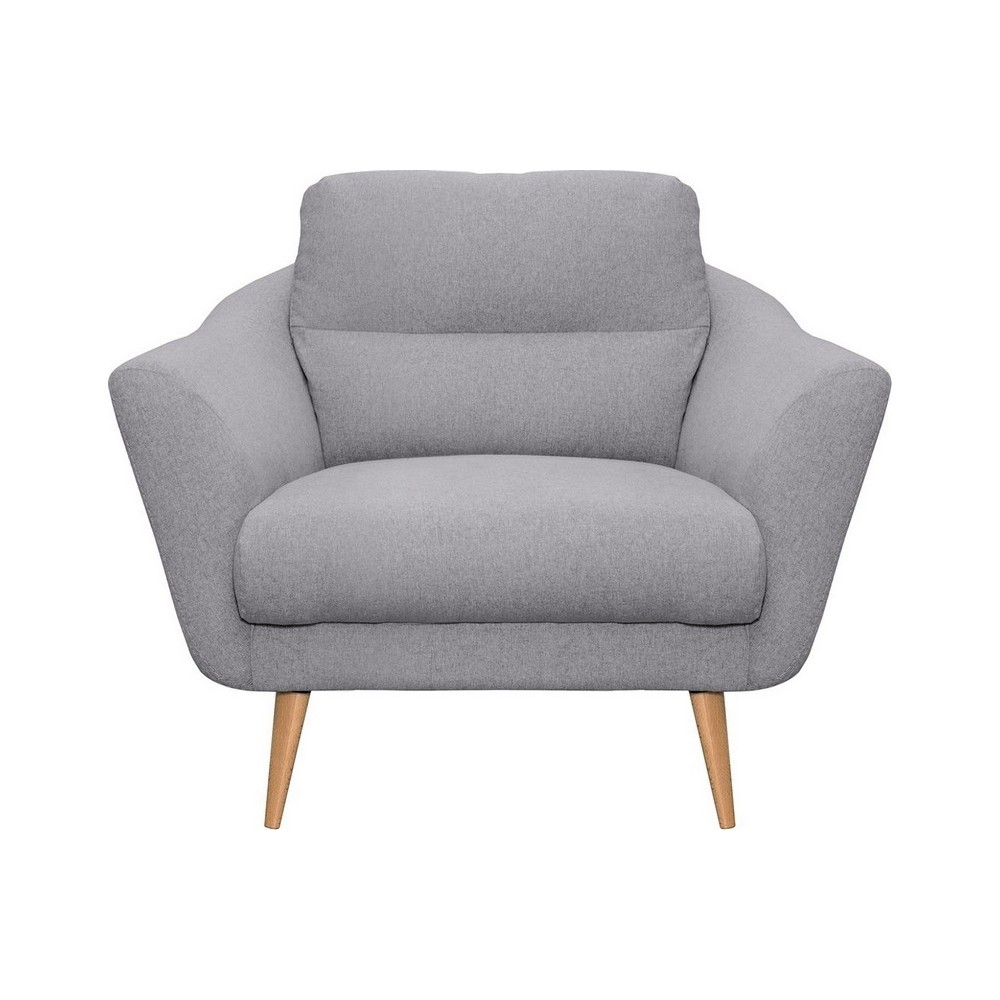 Fauteuil en tissu luxe 1 place, TRENDY gris clair