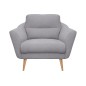 Fauteuil en tissu luxe 1 place, TRENDY gris clair