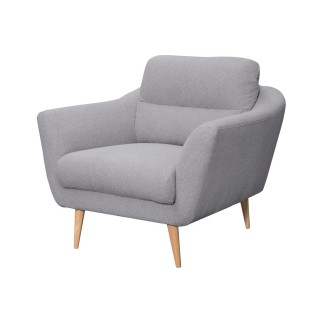 Fauteuil en tissu luxe 1 place, TRENDY gris clair