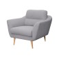 Fauteuil en tissu luxe 1 place, TRENDY gris clair