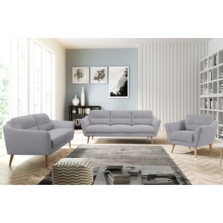 Fauteuil en tissu luxe 1 place, TRENDY gris clair