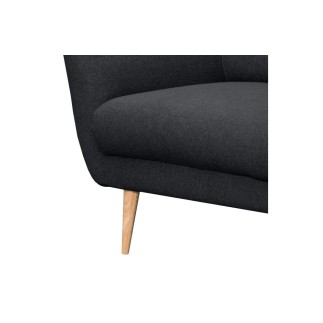 Canapé en tissu luxe 3 places, TRENDY noir (gris très sombre)