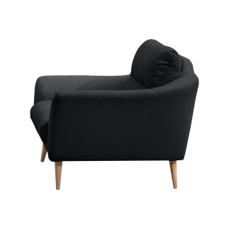 Canapé en tissu luxe 3 places, TRENDY noir (gris très sombre)