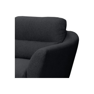 Canapé en tissu luxe 2 places, TRENDY noir (gris très sombre)