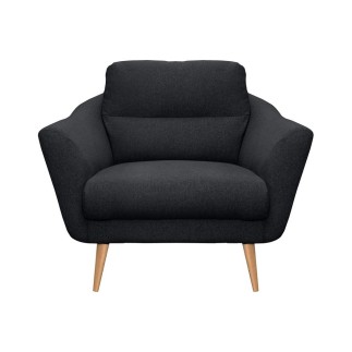 Fauteuil en tissu luxe 1 place, TRENDY noir (gris très sombre)