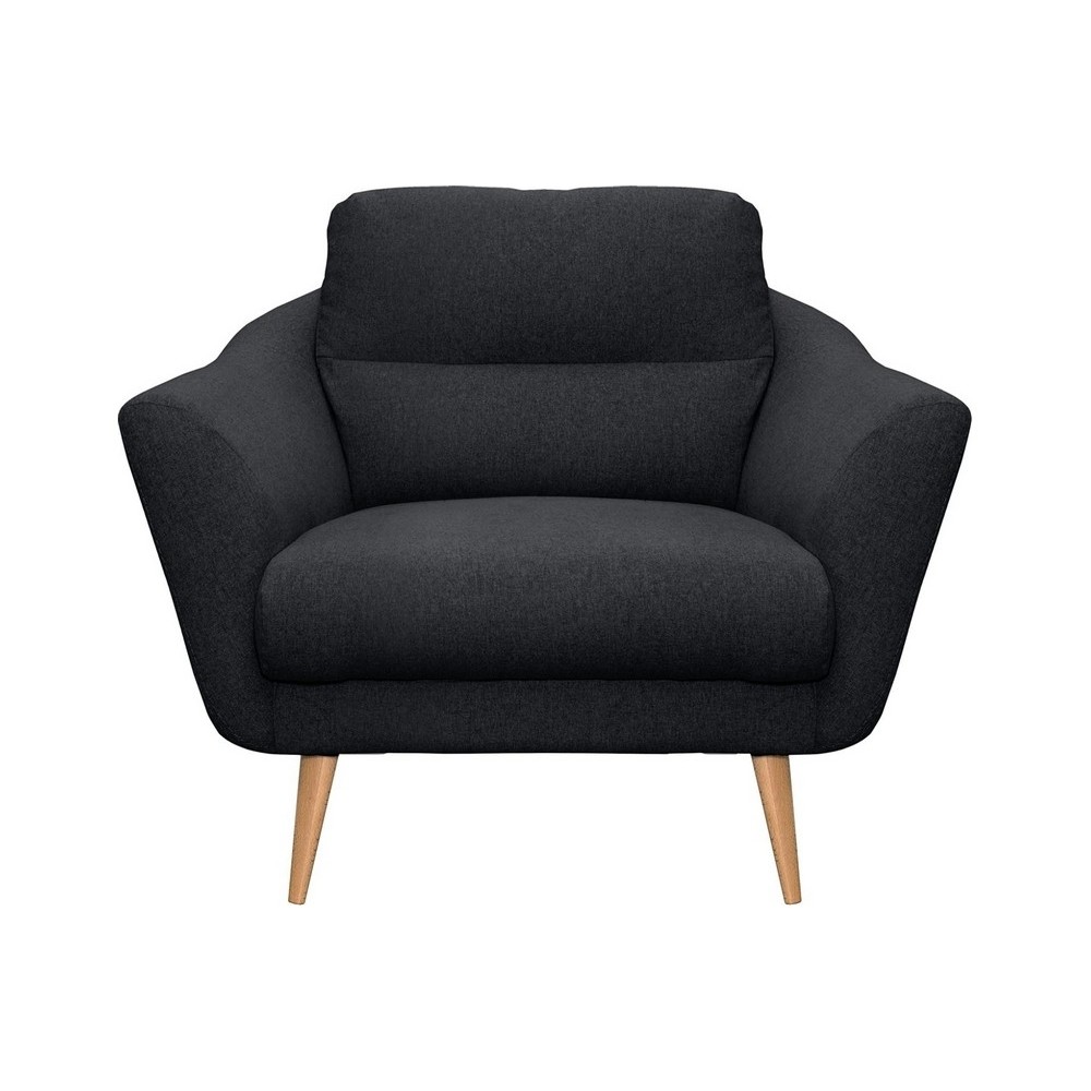 Fauteuil en tissu luxe 1 place, TRENDY noir (gris très sombre)