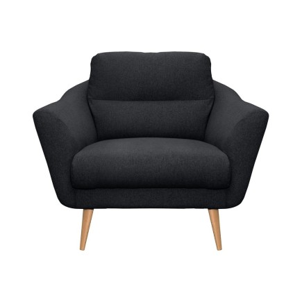 Fauteuil en tissu luxe 1 place, TRENDY noir (gris très sombre)