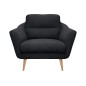 Fauteuil en tissu luxe 1 place, TRENDY noir (gris très sombre)