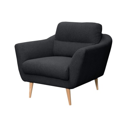 Fauteuil en tissu luxe 1 place, TRENDY noir (gris très sombre)