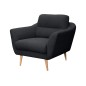 Fauteuil en tissu luxe 1 place, TRENDY noir (gris très sombre)