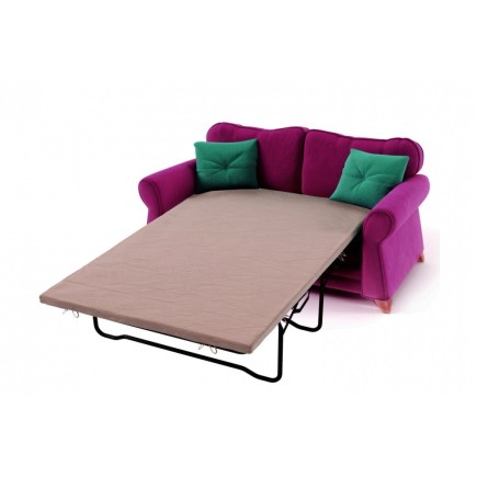 Canapé 2 places convertible en tissu de qualité TOMY, orange