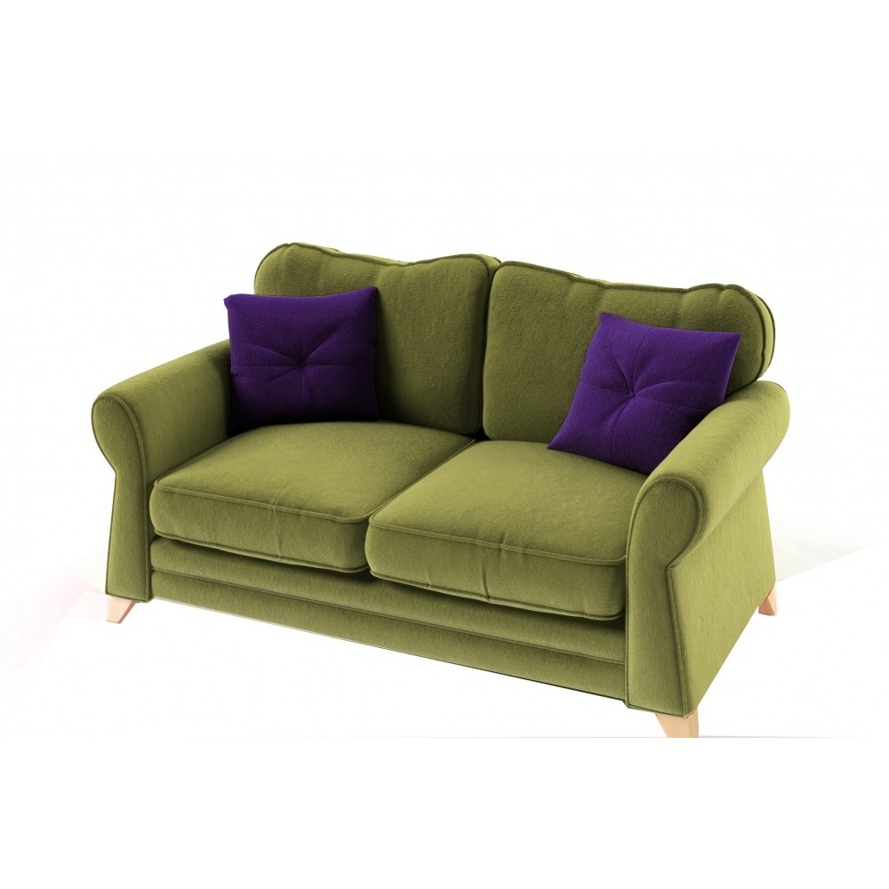 Canapé 2 places convertible en tissu de qualité TOMY, vert