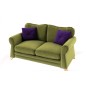Canapé 2 places convertible en tissu de qualité TOMY, vert