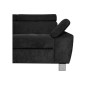Canapé d'angle en velours luxe 5 places LUGO noir, angle gauche