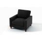 Fauteuil 1 place en tissu de qualité SWEDEN, noir