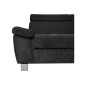 Canapé d'angle en velours luxe 5 places LUGO noir, angle droit