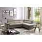 Canapé d'angle en velours luxe 5 places LUGO beige, angle droit Canapé d'angle en velours luxe 5 places LUGO beige, angle droit