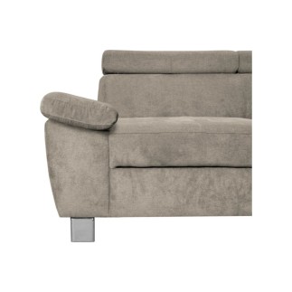 Canapé d'angle en velours luxe 5 places LUGO beige, angle droit