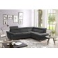 Canapé d'angle en velours luxe 5 places LUGO gris foncé, angle droit Canapé d'angle en velours luxe 5 places LUGO gris foncé, angle droit