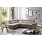 Canapé d'angle en velours luxe 5 places LUGO beige, angle gauche Canapé d'angle en velours luxe 5 places LUGO beige, angle gauche
