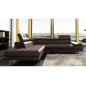 - Canapé d'angle en cuir italien 6 places MODA, chocolat, angle gauche - Canapé d'angle en cuir italien 6 places MODA, chocolat, angle gauche
