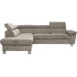 Canapé d'angle en velours luxe 5 places LUGO beige, angle gauche Canapé d'angle en velours luxe 5 places LUGO beige, angle gauche