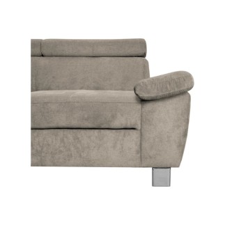 Canapé d'angle en velours luxe 5 places LUGO beige, angle gauche