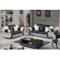2eme paiement de la commande: Ensemble canapé 3 places et 2 places en cuir italien vachette luxor, noir et blanc, 6x sans frais,