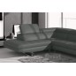 Canapé d'angle BEAUTY en cuir haut de gamme italien vachette Vénésetti Cuir Prestige luxe Gris foncé, angle gauche - Vénésetti,