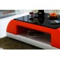 Table basse design VALINA, rouge et blanc