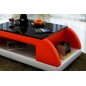 Table basse design VALINA, rouge et blanc