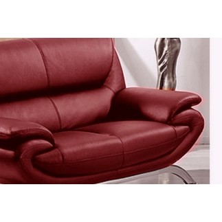 Ensemble de 2 canapés 2 places en cuir italien JONAH, couleur bordeaux
