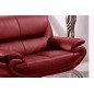 Ensemble de 2 canapés 2 places en cuir italien JONAH, couleur bordeaux