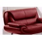 Ensemble de 2 canapés 2 places en cuir italien JONAH, couleur bordeaux